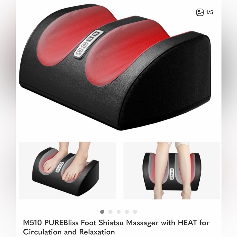 Shiatsu Foot Massager HEATED Circulation & Relaxation M510 PUREBliss New in Box